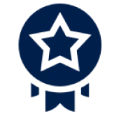 Star trophy icon with ribbon
